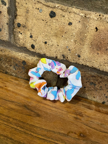 Mini Scrunchie - White Butterfly