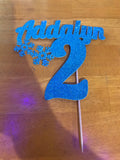 Name, Age & Silhouette - Glitter Cake Topper